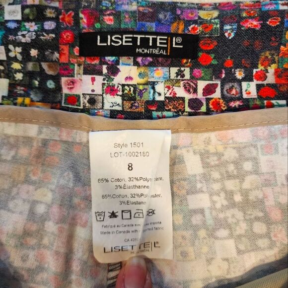 Lisette L Montreal Slimming Artsy Unique Micro Mosaic Floral Crop 8 Multicolor - Picture 5 of 8